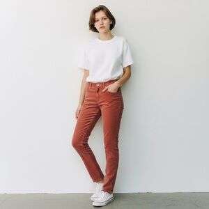 Gap 1969 Dusty Rose Mauve Pink Mid Rise Always Skinny Corduroy Jeans